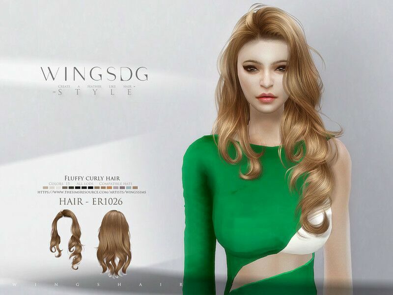 Wings-Er1026-Fluffy Curly Hair By Wingssims Sims 4 CC