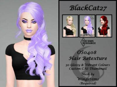 Wings OS0408 Hair Retexture (Mesh Needed) By Blackcat27 Sims 4 CC