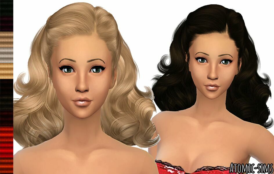 Wingssims ER0120 Dignified Curly Hair Retexture (Mesh Needed) By Atomic-Sims Sims 4 CC