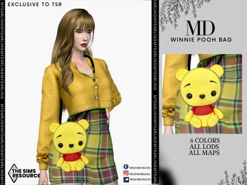 Winnie Pooh BAG Adult By Mydarling20 Sims 4 CC