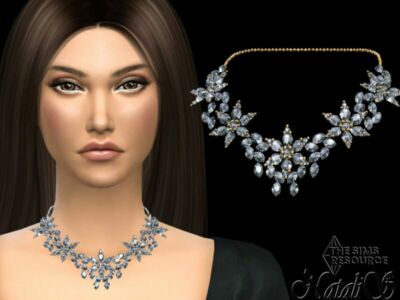 Winter Snowflakes Necklace By Natalis Sims 4 CC