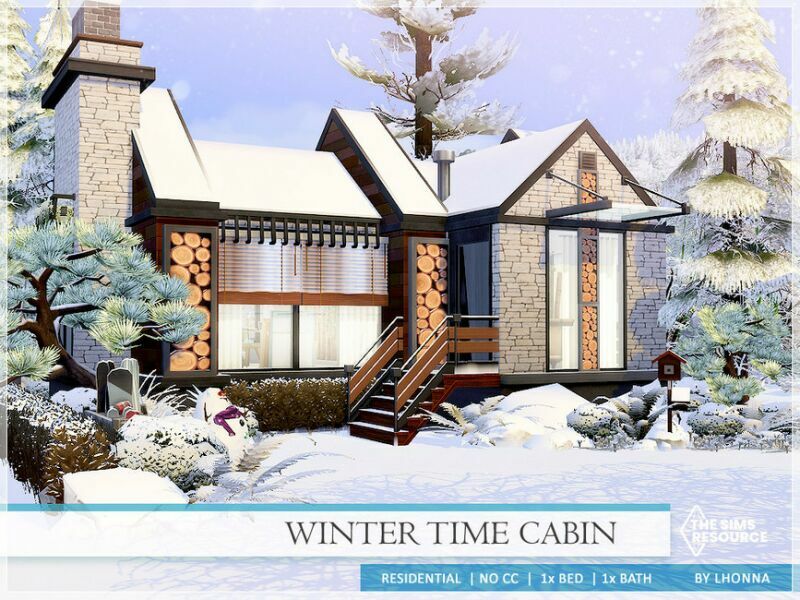 Winter Time Cabin /NO CC/ By Lhonna Sims 4 CC