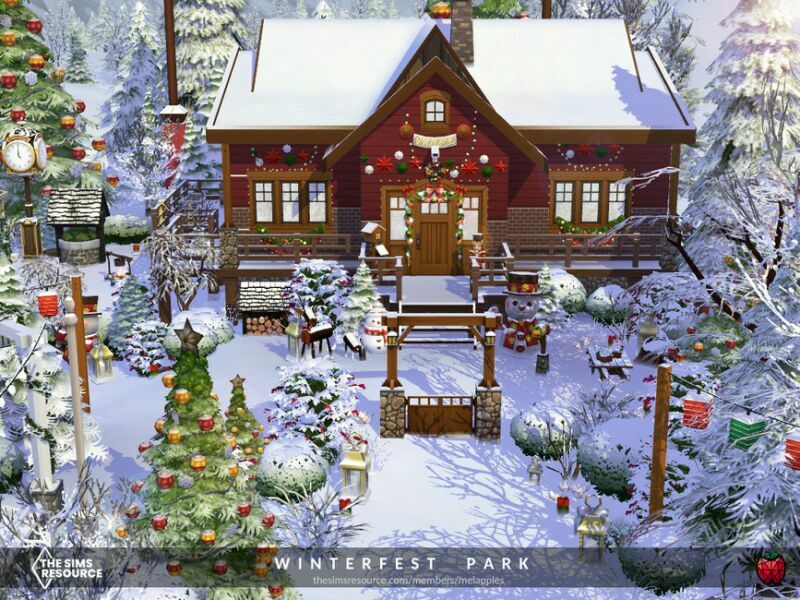 sims 4 cc winterfest park no cc by melapples 2