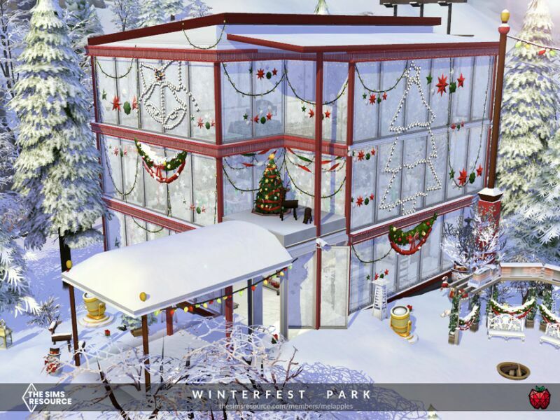 sims 4 cc winterfest park no cc by melapples 3