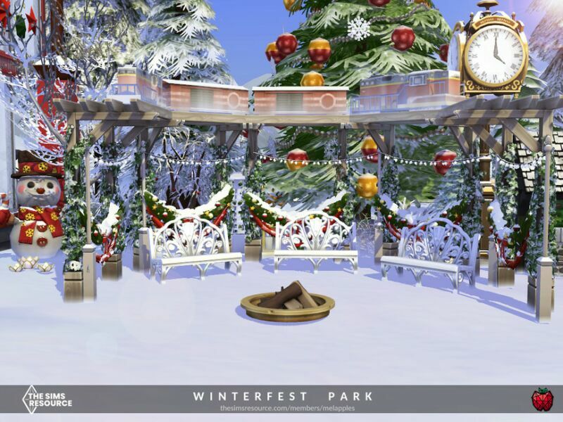 sims 4 cc winterfest park no cc by melapples 4