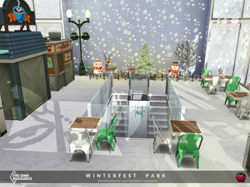 sims 4 cc winterfest park no cc by melapples 6