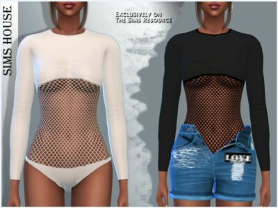 Women’S Bodysuit Mesh Like TOP Sims 4 CC