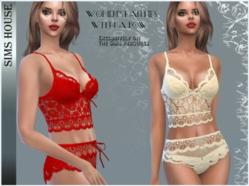 sims 4 cc womens panties with a bow 2