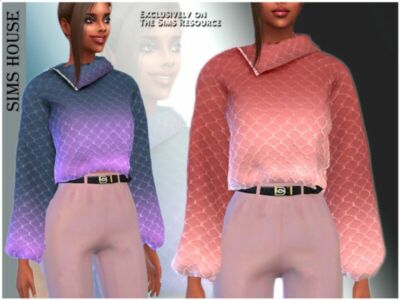 Women’S Sweater With A Zipper At The Neck Sims 4 CC