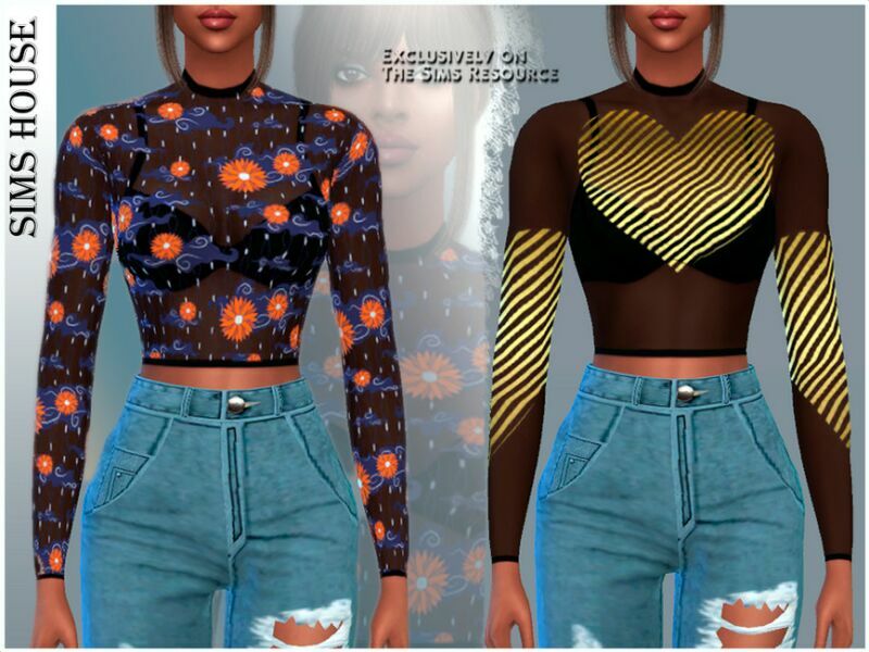 Women’S Translucent TOP Sims 4 CC