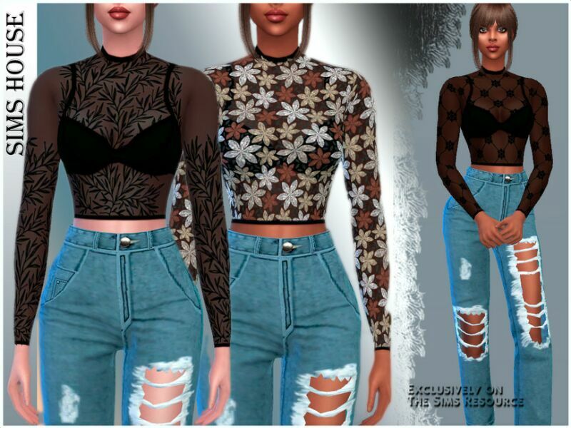 sims 4 cc womens translucent top 2