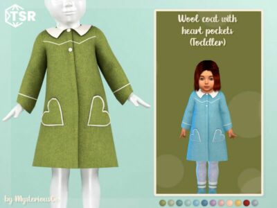 Wool Coat With Heart Pockets Toddler By Mysteriousoo Sims 4 CC