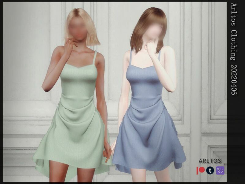 Wrinkle Dress / 20200406 By Arltos Sims 4 CC