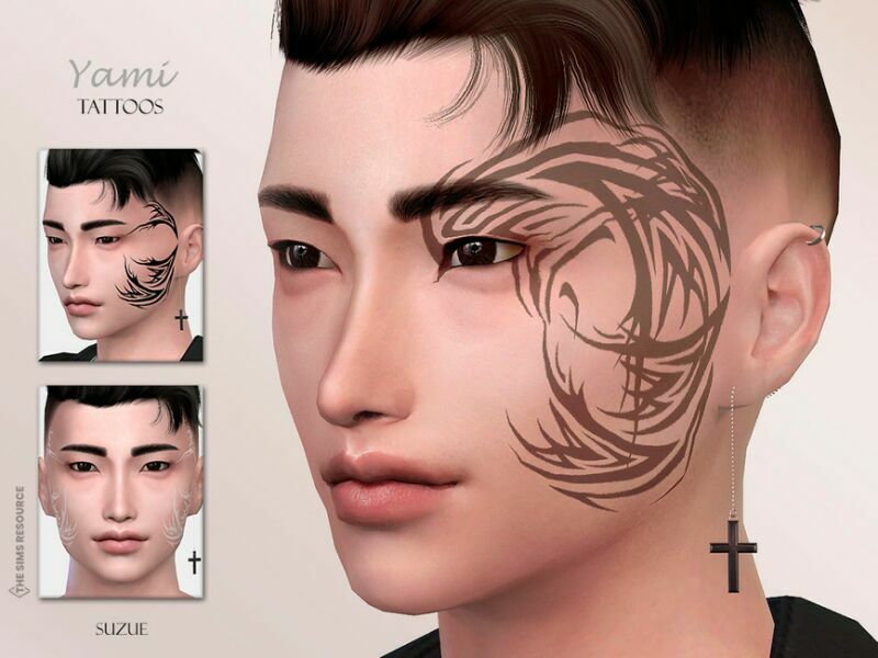 Yami Tattoos N17 By Suzue Sims 4 CC