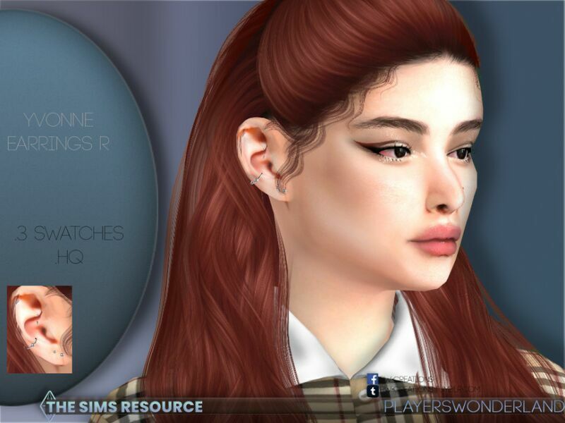 Yvonne Earrings R By Playerswonderland Sims 4 CC