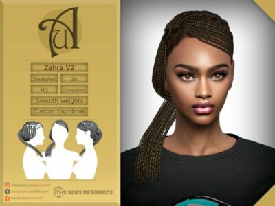 Zahra V2 – Hairstyle By Aurummusik Sims 4 CC