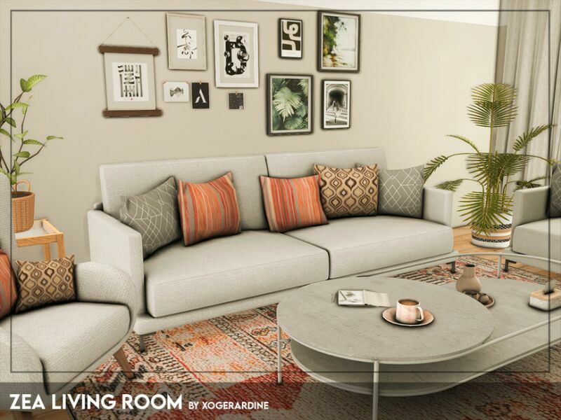 ZEA Living Room (TSR Only CC) By Xogerardine Sims 4 CC