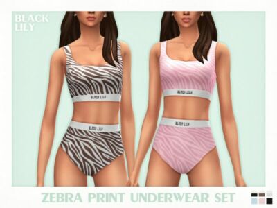 Zebra Print Underwear SET Sims 4 CC