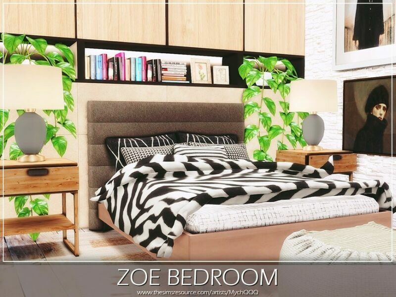 ZOE Bedroom By Mychqqq Sims 4 CC