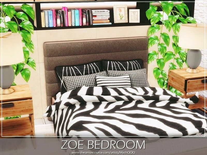 sims 4 cc zoe bedroom by mychqqq 2