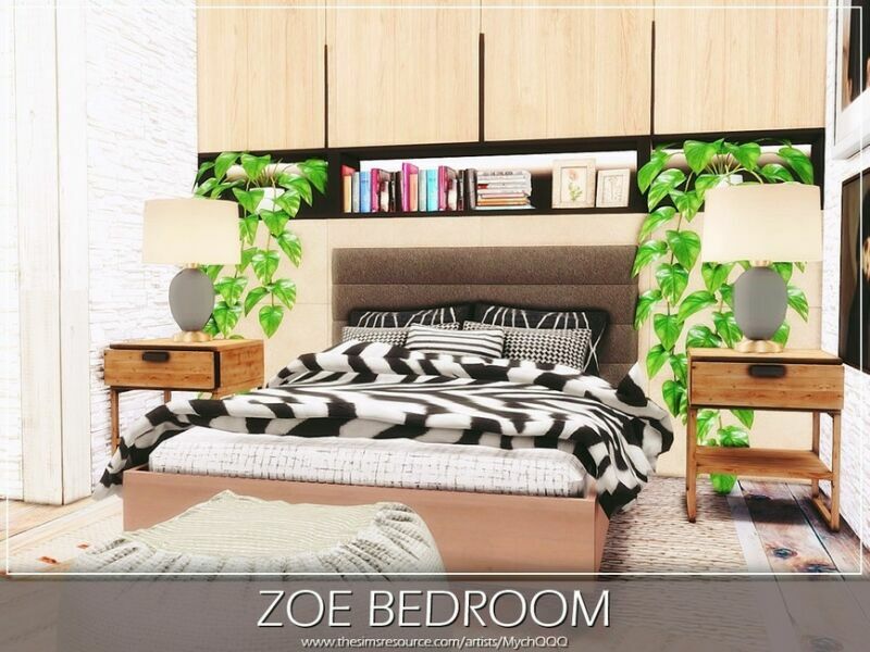 sims 4 cc zoe bedroom by mychqqq 3