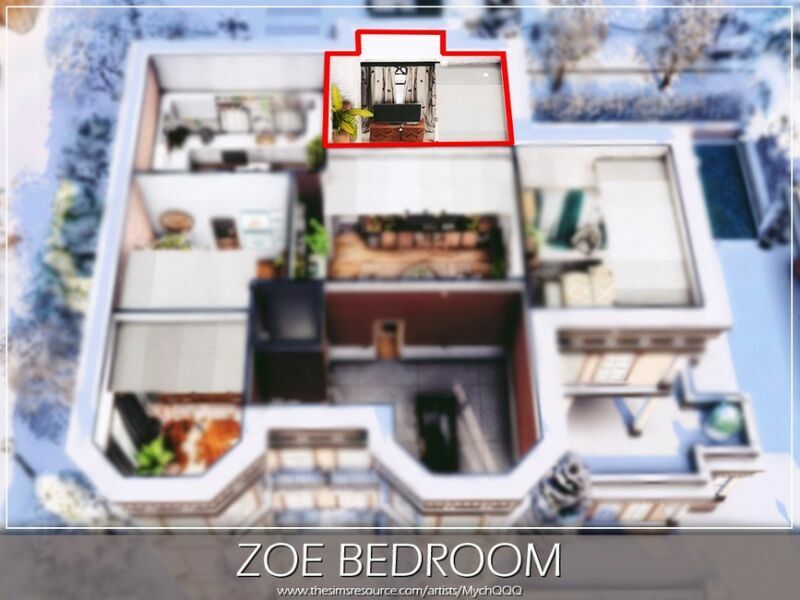 sims 4 cc zoe bedroom by mychqqq 6