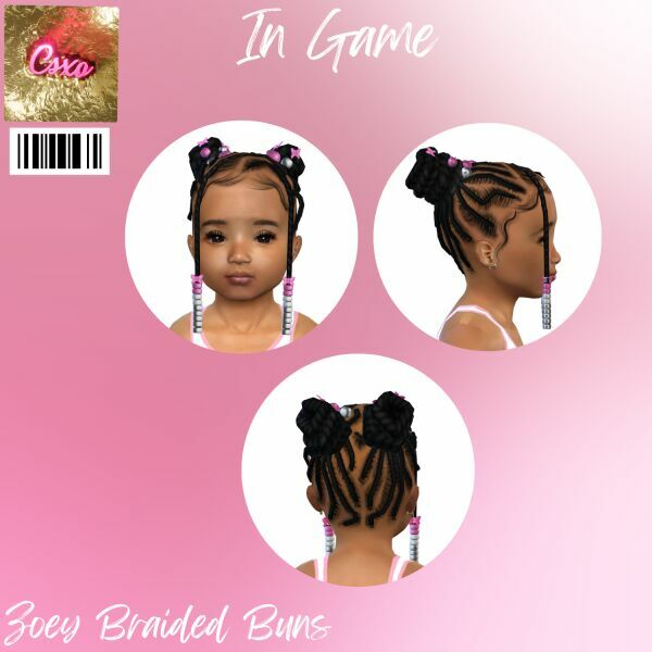 sims 4 cc zoey braided buns 2