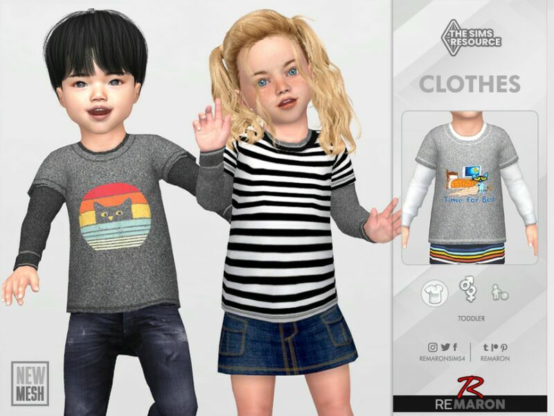 2 Shirts 01 For Toddler By Remaron Sims 4 CC