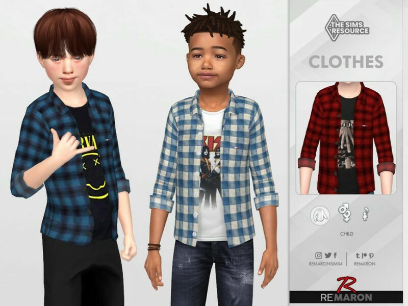 2 Shirts Bands 01 For Child By Remaron Sims 4 CC