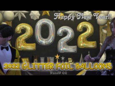 2022 Glitter Foil Balloons By Yandy Sims 4 CC