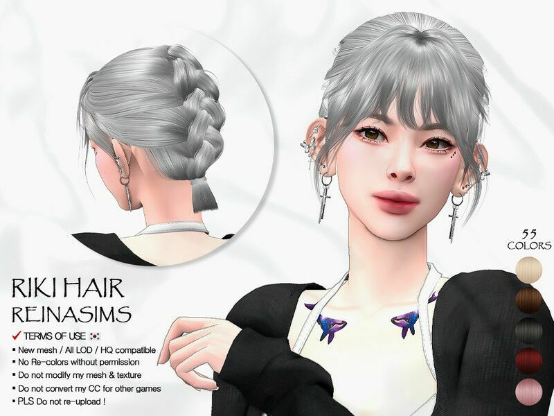 80 Riki Hair Sims 4 CC