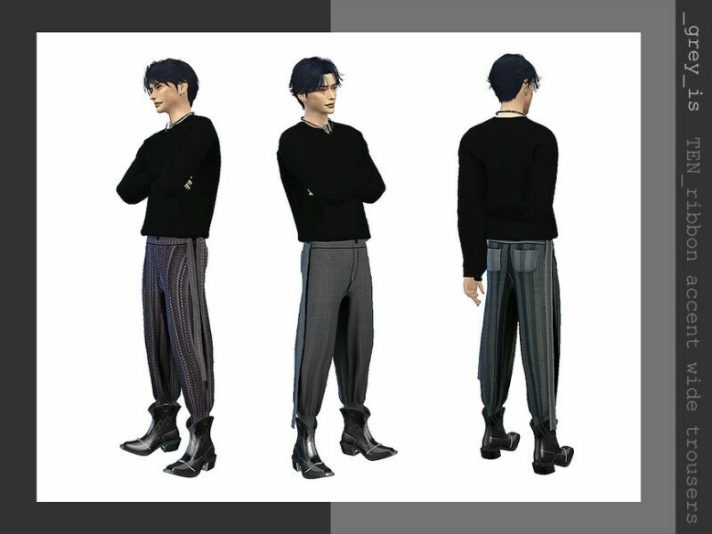 sims 4 cc ten 008 ribbon accent wide pants by greyis 2