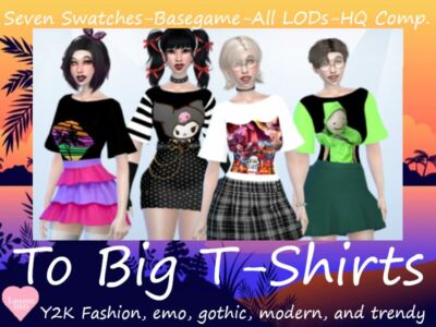 A BIT To BIG T-Shirts By Laurensims Sims 4 CC