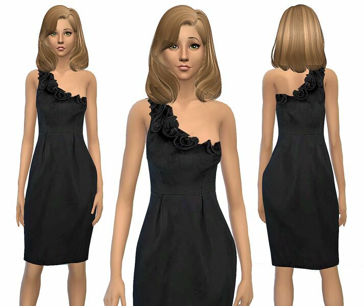 A Sims CAT Walk Asymetrical Coctail Dress Conversion By Atomic-Sims Sims 4 CC