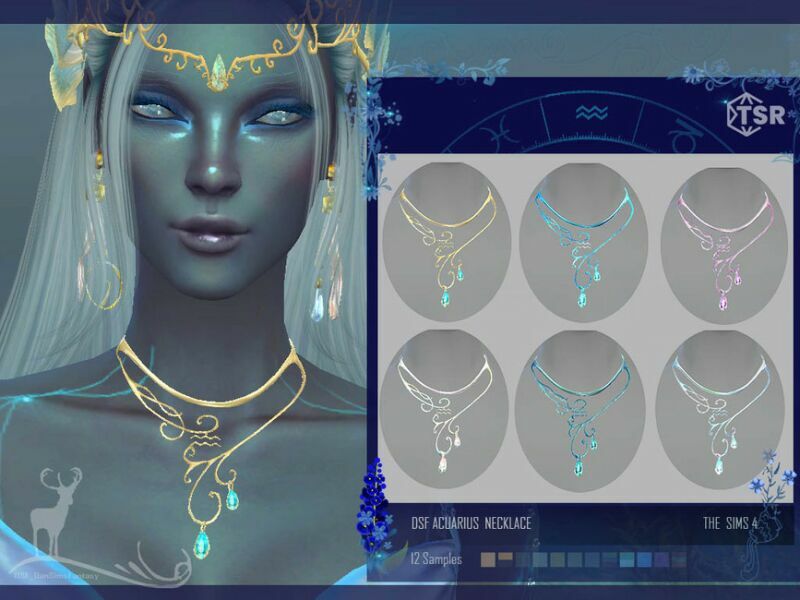 Acuarius Necklace By Dansimsfantasy Sims 4 CC