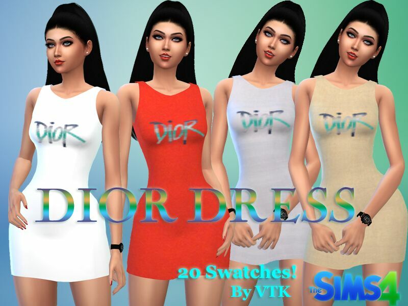 AF Christian Dior Dior Dress By VTK By VTK Sims 4 CC