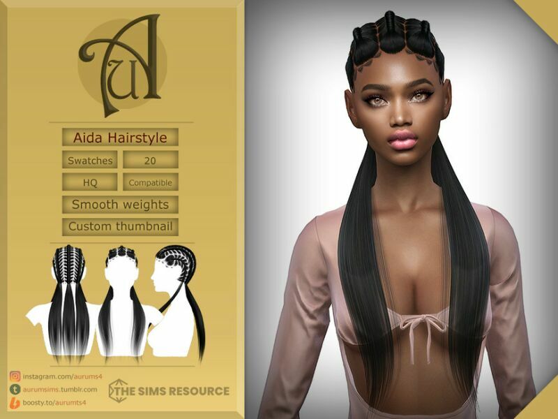 Aida – Hairstyle By Aurummusik Sims 4 CC