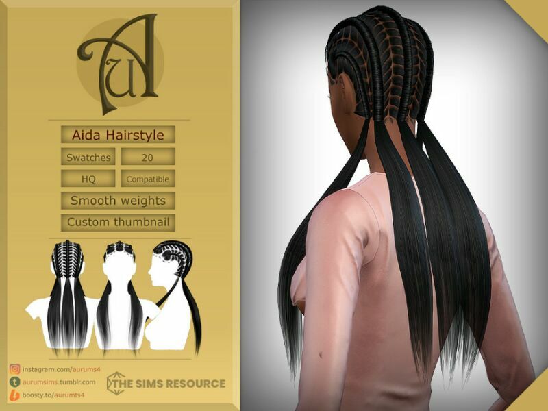 sims 4 cc aida hairstyle by aurummusik 2