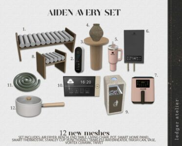 Aiden Avery SET (Atelier/Workroom) Sims 4 CC