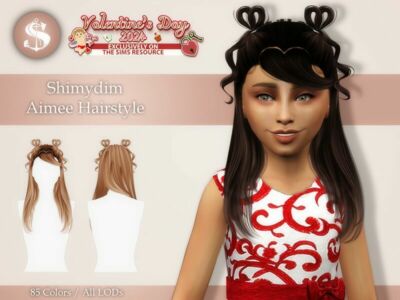 Aimee Hairstyle Child Sims 4 CC