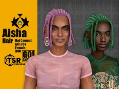 Aisha Hair By Goamazons Sims 4 CC