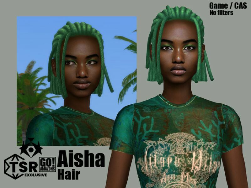 sims 4 cc aisha hair by goamazons 2