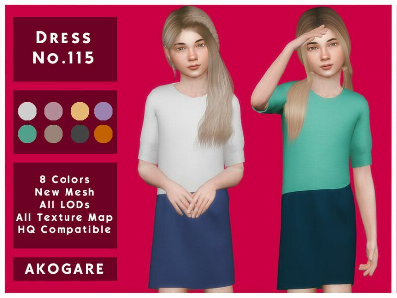 Akogare Dress NO.115 By _Akogare_ Sims 4 CC