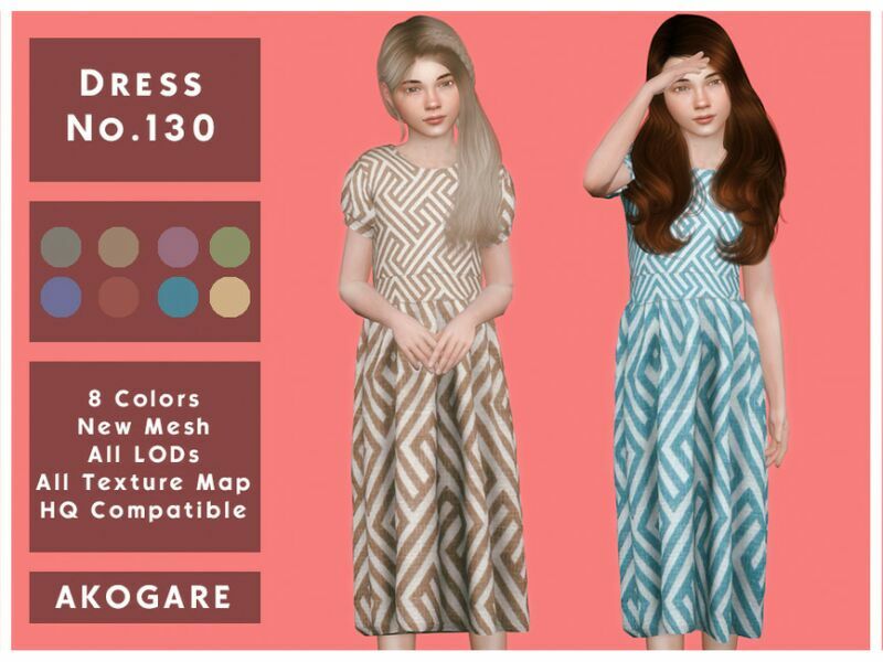 Akogare Dress NO.130 By _Akogare_ Sims 4 CC