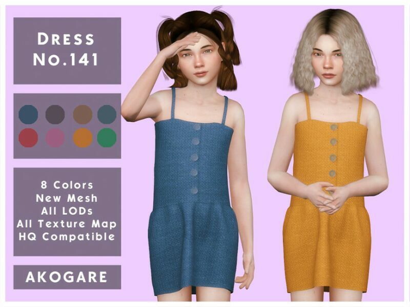 Akogare Dress NO.141 By _Akogare_ Sims 4 CC