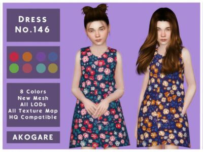 Akogare Dress NO.146 By _Akogare_ Sims 4 CC