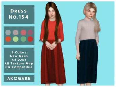 Akogare Dress NO.154 By _Akogare_ Sims 4 CC