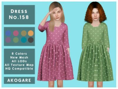 Akogare Dress NO.158 By _Akogare_ Sims 4 CC