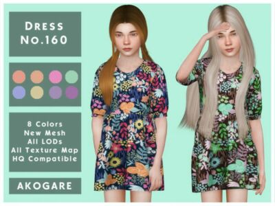 Akogare Dress NO.160 By _Akogare_ Sims 4 CC