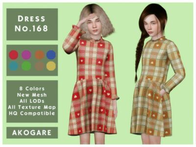 Akogare Dress NO.168 By _Akogare_ Sims 4 CC